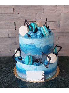 Macaron kék torta